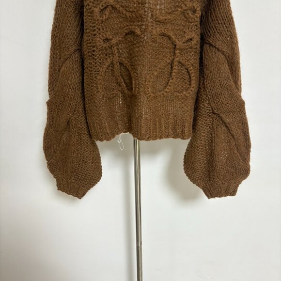 Loewe Anagram Openwork Knit Letter Combination Mohair Blend Sweater - Picture 9 of 15